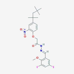 molecular formula C24H29I2N3O5 B5761484 N'-(3,5-diiodo-2-methoxybenzylidene)-2-[2-nitro-4-(1,1,3,3-tetramethylbutyl)phenoxy]acetohydrazide 