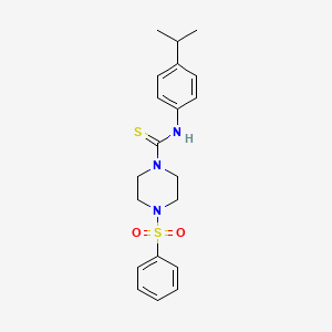 molecular formula C20H25N3O2S2 B5761486 N-(4-isopropylphenyl)-4-(phenylsulfonyl)-1-piperazinecarbothioamide 