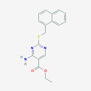 molecular formula C18H17N3O2S B5761489 ethyl 4-amino-2-[(1-naphthylmethyl)thio]-5-pyrimidinecarboxylate 