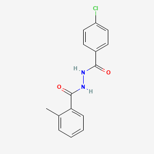 molecular formula C15H13ClN2O2 B5761530 N'-(4-chlorobenzoyl)-2-methylbenzohydrazide 