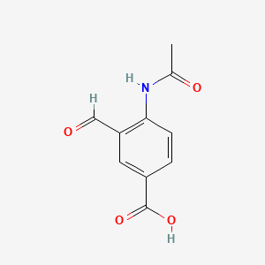 molecular formula C10H9NO4 B576154 4-Acetamido-3-formylbenzoic acid CAS No. 186800-77-1