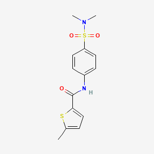 molecular formula C14H16N2O3S2 B5761546 N-{4-[(dimethylamino)sulfonyl]phenyl}-5-methyl-2-thiophenecarboxamide 