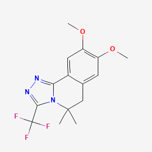 molecular formula C15H16F3N3O2 B5761570 8,9-dimethoxy-5,5-dimethyl-3-(trifluoromethyl)-5,6-dihydro[1,2,4]triazolo[3,4-a]isoquinoline 