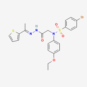 molecular formula C22H22BrN3O4S2 B5761651 4-bromo-N-(4-ethoxyphenyl)-N-(2-oxo-2-{2-[1-(2-thienyl)ethylidene]hydrazino}ethyl)benzenesulfonamide 