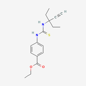 molecular formula C17H22N2O2S B5761671 ethyl 4-({[(1,1-diethyl-2-propyn-1-yl)amino]carbonothioyl}amino)benzoate 