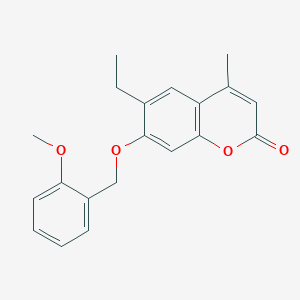 molecular formula C20H20O4 B5761677 6-ethyl-7-[(2-methoxybenzyl)oxy]-4-methyl-2H-chromen-2-one 
