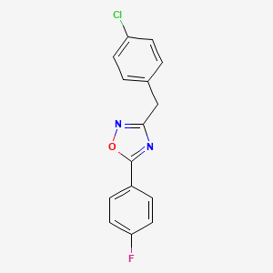 molecular formula C15H10ClFN2O B5761702 3-(4-chlorobenzyl)-5-(4-fluorophenyl)-1,2,4-oxadiazole 