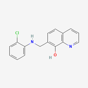 molecular formula C16H13ClN2O B576172 7-[(2-Chloroanilino)methyl]quinolin-8-ol CAS No. 160094-89-3