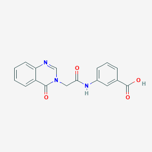 molecular formula C17H13N3O4 B5761728 3-{[(4-oxo-3(4H)-quinazolinyl)acetyl]amino}benzoic acid 