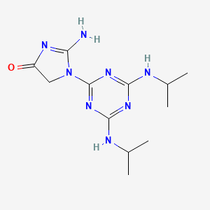 molecular formula C12H20N8O B5761734 1-[4,6-bis(isopropylamino)-1,3,5-triazin-2-yl]-2-imino-4-imidazolidinone 