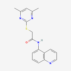molecular formula C17H16N4OS B5761768 2-[(4,6-dimethyl-2-pyrimidinyl)thio]-N-5-quinolinylacetamide 