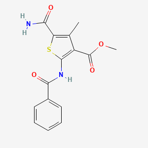 molecular formula C15H14N2O4S B5761789 methyl 5-(aminocarbonyl)-2-(benzoylamino)-4-methyl-3-thiophenecarboxylate 