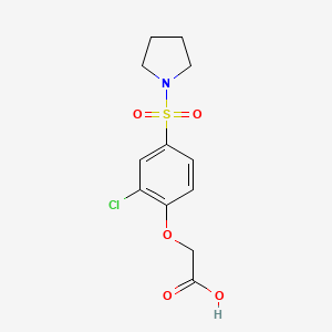 molecular formula C12H14ClNO5S B5761797 [2-chloro-4-(1-pyrrolidinylsulfonyl)phenoxy]acetic acid 