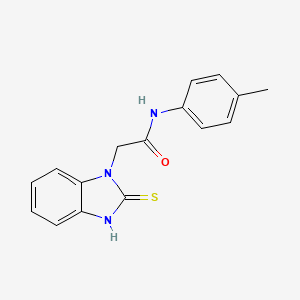 molecular formula C16H15N3OS B5761807 2-(2-mercapto-1H-benzimidazol-1-yl)-N-(4-methylphenyl)acetamide 