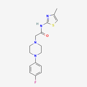 molecular formula C16H19FN4OS B5761858 2-[4-(4-fluorophenyl)-1-piperazinyl]-N-(4-methyl-1,3-thiazol-2-yl)acetamide 