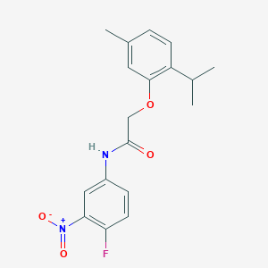 molecular formula C18H19FN2O4 B5761877 N-(4-fluoro-3-nitrophenyl)-2-(2-isopropyl-5-methylphenoxy)acetamide 