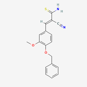 molecular formula C18H16N2O2S B5761897 3-[4-(benzyloxy)-3-methoxyphenyl]-2-cyano-2-propenethioamide 