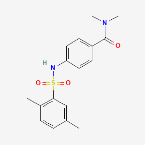 molecular formula C17H20N2O3S B5761901 4-{[(2,5-dimethylphenyl)sulfonyl]amino}-N,N-dimethylbenzamide 