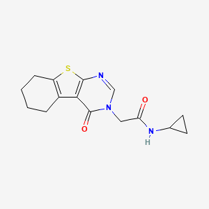 molecular formula C15H17N3O2S B5761906 N-cyclopropyl-2-(4-oxo-5,6,7,8-tetrahydro[1]benzothieno[2,3-d]pyrimidin-3(4H)-yl)acetamide 