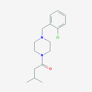 molecular formula C16H23ClN2O B5761908 1-(2-chlorobenzyl)-4-(3-methylbutanoyl)piperazine 