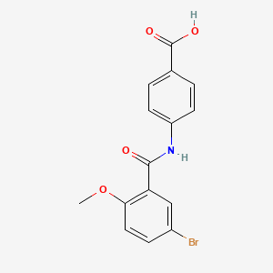 molecular formula C15H12BrNO4 B5761909 4-[(5-bromo-2-methoxybenzoyl)amino]benzoic acid 