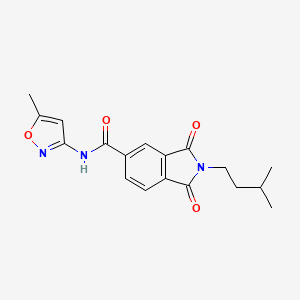 molecular formula C18H19N3O4 B5761921 2-(3-methylbutyl)-N-(5-methyl-3-isoxazolyl)-1,3-dioxo-5-isoindolinecarboxamide 