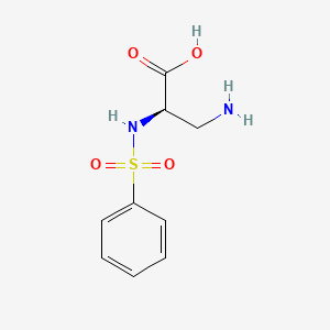 molecular formula C9H12N2O4S B576193 3-Amino-N-(benzenesulfonyl)-D-alanine CAS No. 182301-14-0