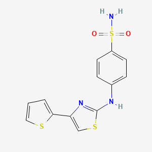 molecular formula C13H11N3O2S3 B5761935 4-{[4-(2-thienyl)-1,3-thiazol-2-yl]amino}benzenesulfonamide 