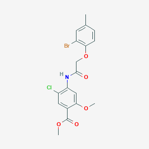 molecular formula C18H17BrClNO5 B5761946 methyl 4-{[(2-bromo-4-methylphenoxy)acetyl]amino}-5-chloro-2-methoxybenzoate 