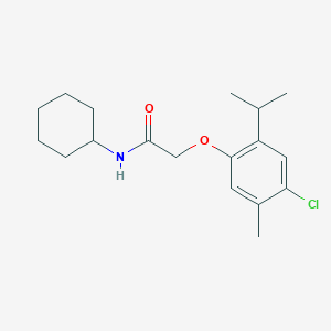 molecular formula C18H26ClNO2 B5761952 2-(4-chloro-2-isopropyl-5-methylphenoxy)-N-cyclohexylacetamide 