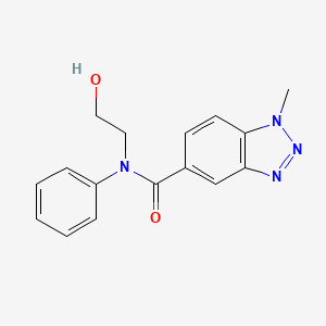 molecular formula C16H16N4O2 B5761971 N-(2-hydroxyethyl)-1-methyl-N-phenyl-1H-1,2,3-benzotriazole-5-carboxamide 
