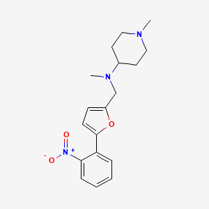 molecular formula C18H23N3O3 B5761992 N,1-dimethyl-N-{[5-(2-nitrophenyl)-2-furyl]methyl}-4-piperidinamine 