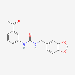 molecular formula C17H16N2O4 B5762000 N-(3-acetylphenyl)-N'-(1,3-benzodioxol-5-ylmethyl)urea 