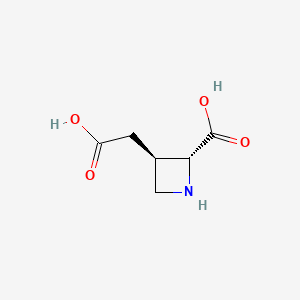 molecular formula C6H9NO4 B576202 (2R,3R)-3-(carboxymethyl)azetidine-2-carboxylic acid CAS No. 185387-34-2