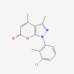 molecular formula C15H13ClN2O2 B5762054 1-(3-chloro-2-methylphenyl)-3,4-dimethylpyrano[2,3-c]pyrazol-6(1H)-one 
