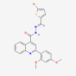 molecular formula C23H18BrN3O3S B5762071 N'-[(5-bromo-2-thienyl)methylene]-2-(2,4-dimethoxyphenyl)-4-quinolinecarbohydrazide 