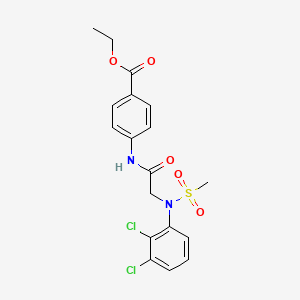 molecular formula C18H18Cl2N2O5S B5762111 ethyl 4-{[N-(2,3-dichlorophenyl)-N-(methylsulfonyl)glycyl]amino}benzoate 
