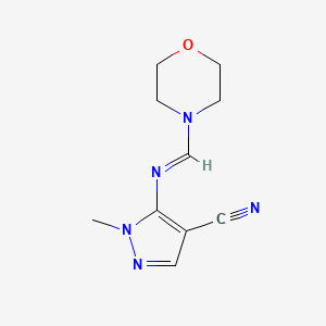 molecular formula C10H13N5O B5762121 1-methyl-5-[(4-morpholinylmethylene)amino]-1H-pyrazole-4-carbonitrile 