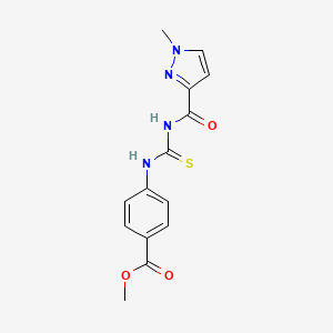 molecular formula C14H14N4O3S B5762126 methyl 4-[({[(1-methyl-1H-pyrazol-3-yl)carbonyl]amino}carbonothioyl)amino]benzoate 