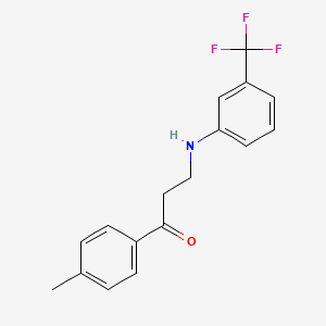 molecular formula C17H16F3NO B5762174 1-(4-methylphenyl)-3-{[3-(trifluoromethyl)phenyl]amino}-1-propanone 