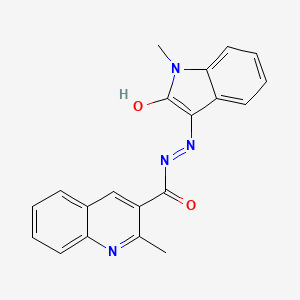 molecular formula C20H16N4O2 B5762189 2-methyl-N'-(1-methyl-2-oxo-1,2-dihydro-3H-indol-3-ylidene)-3-quinolinecarbohydrazide 