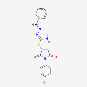 1-(4-bromophenyl)-2,5-dioxo-3-pyrrolidinyl 2-benzylidenehydrazinecarbimidothioate