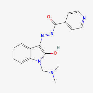 molecular formula C17H17N5O2 B5762213 N'-{1-[(dimethylamino)methyl]-2-oxo-1,2-dihydro-3H-indol-3-ylidene}isonicotinohydrazide 
