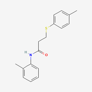 molecular formula C17H19NOS B5762221 N-(2-methylphenyl)-3-[(4-methylphenyl)thio]propanamide 