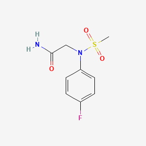 molecular formula C9H11FN2O3S B5762222 N~2~-(4-fluorophenyl)-N~2~-(methylsulfonyl)glycinamide 
