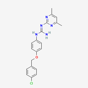 molecular formula C20H20ClN5O B5762230 N-{4-[(4-chlorobenzyl)oxy]phenyl}-N'-(4,6-dimethyl-2-pyrimidinyl)guanidine 