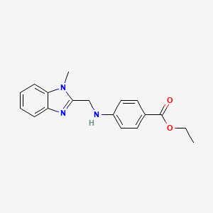 molecular formula C18H19N3O2 B5762239 ethyl 4-{[(1-methyl-1H-benzimidazol-2-yl)methyl]amino}benzoate 