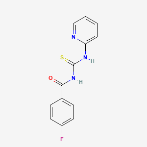 molecular formula C13H10FN3OS B5762241 4-fluoro-N-[(2-pyridinylamino)carbonothioyl]benzamide 