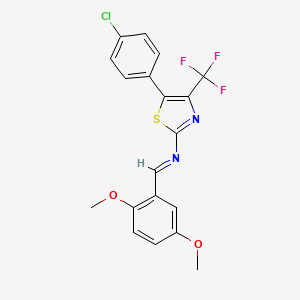 molecular formula C19H14ClF3N2O2S B5762246 5-(4-chlorophenyl)-N-(2,5-dimethoxybenzylidene)-4-(trifluoromethyl)-1,3-thiazol-2-amine 