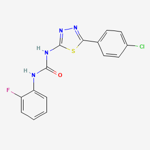 molecular formula C15H10ClFN4OS B5762254 N-[5-(4-chlorophenyl)-1,3,4-thiadiazol-2-yl]-N'-(2-fluorophenyl)urea 